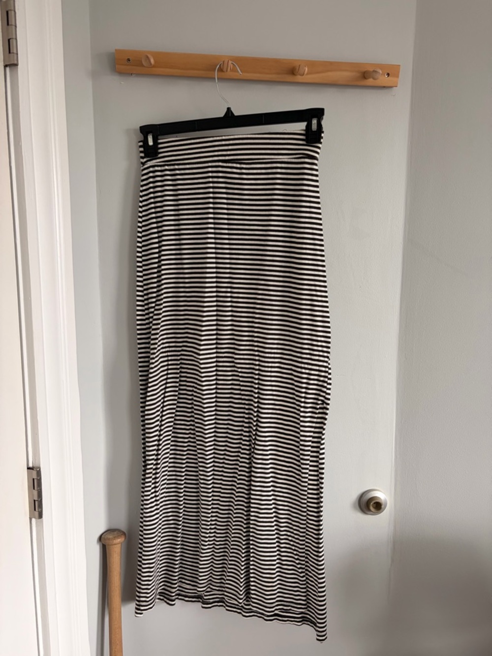 Black & White Striped Maxi Skirt